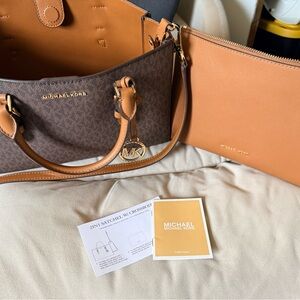 Michael Kors Brown and Tan 2-in-1 crossbody NEW